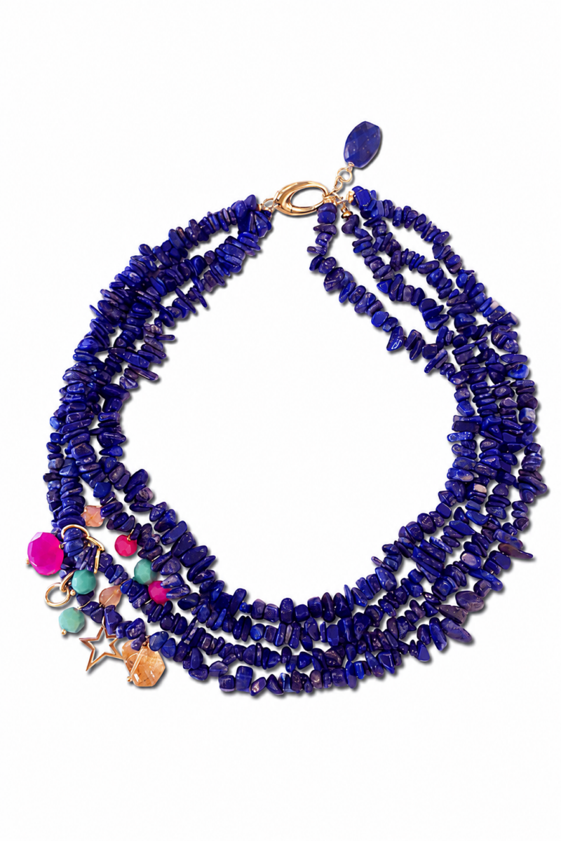 Multistrand Lapis Boa Necklace